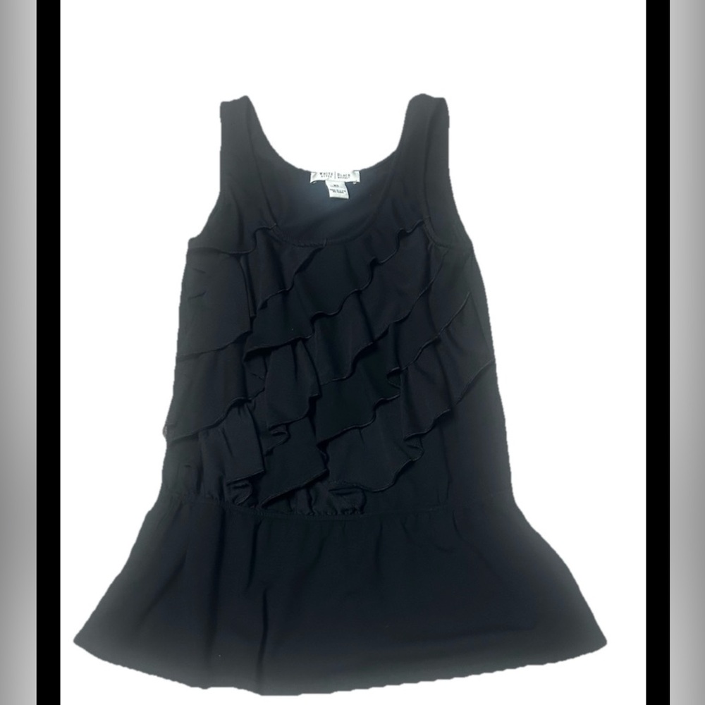 WHBM black ruffle top extra small